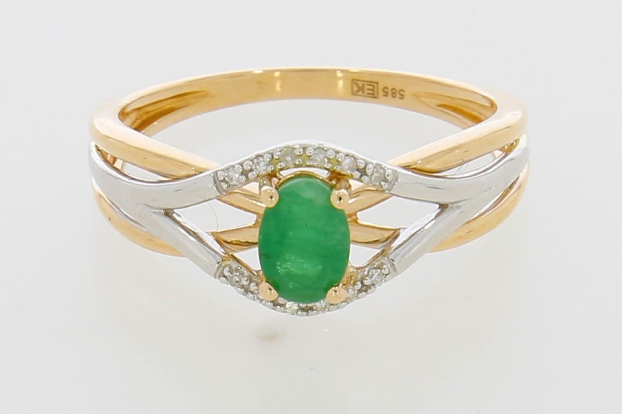 Tootefoto - Kuldsõrmus 585* Smaragd 0.45ct+ Briljant 0