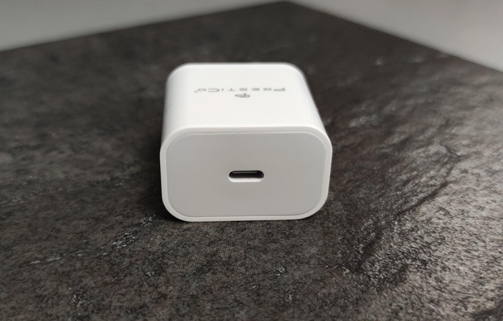 Tootefoto - Laadija Prestico F8A 1xUSB Type C 20W PD white