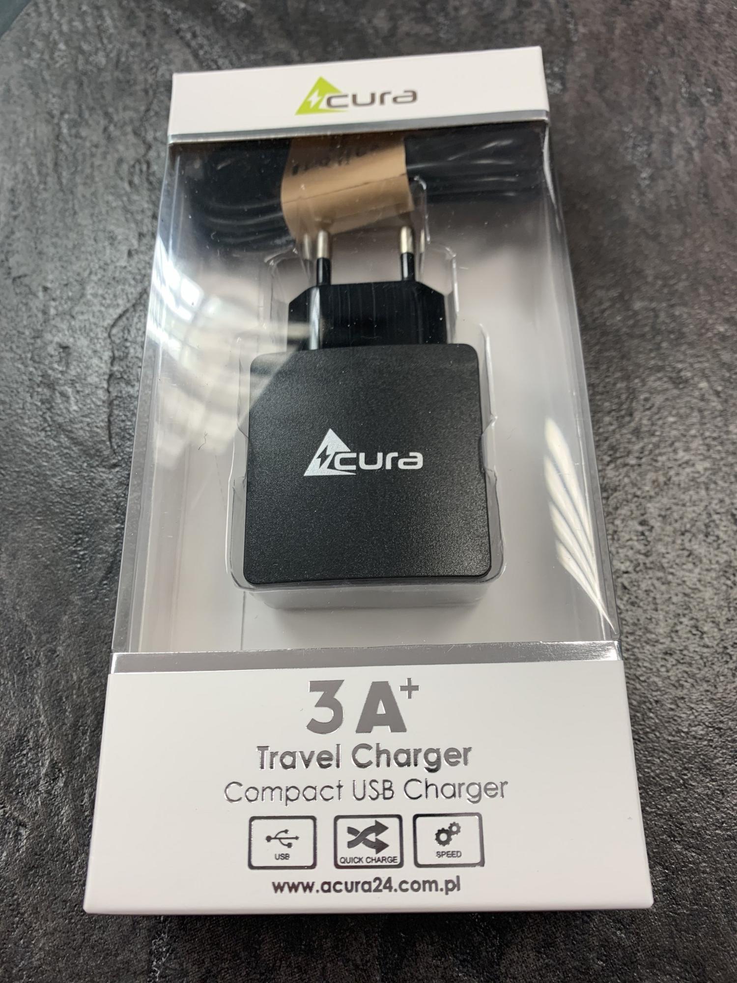 Tootefoto - Laadija ACURA 5V/3A + Juhe microUSB