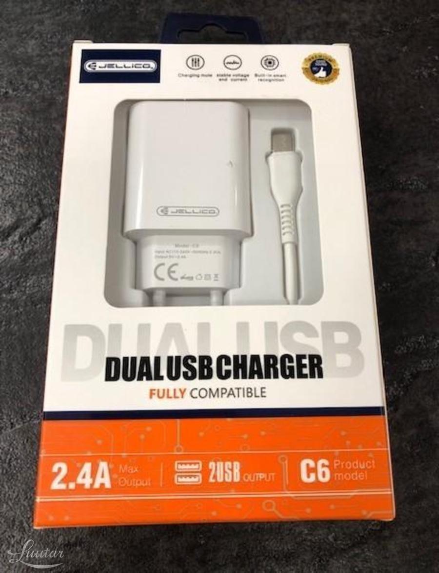 Tootefoto - Laadija Jellico C6 USB 2A + USB Type-C