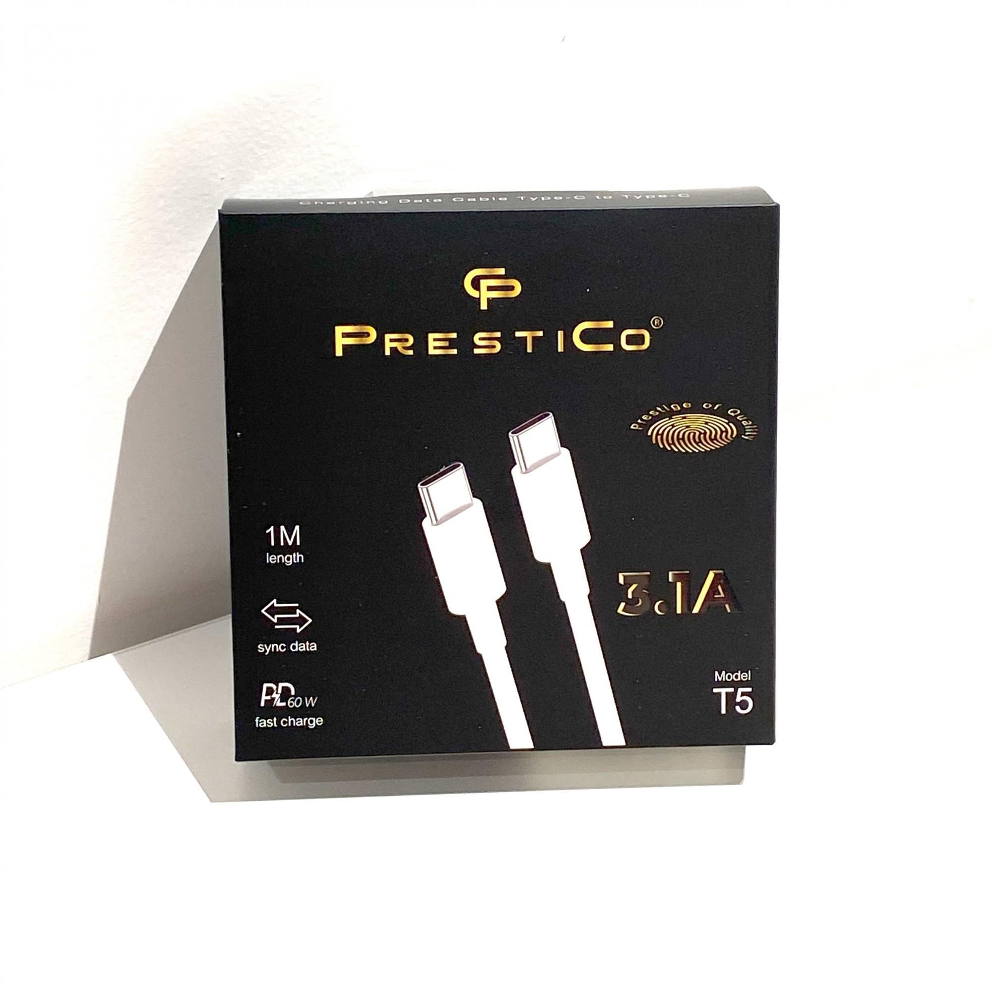 Tootefoto - Juhe PRESTICO T5 USB Type-C- USB Type-C PD Valge