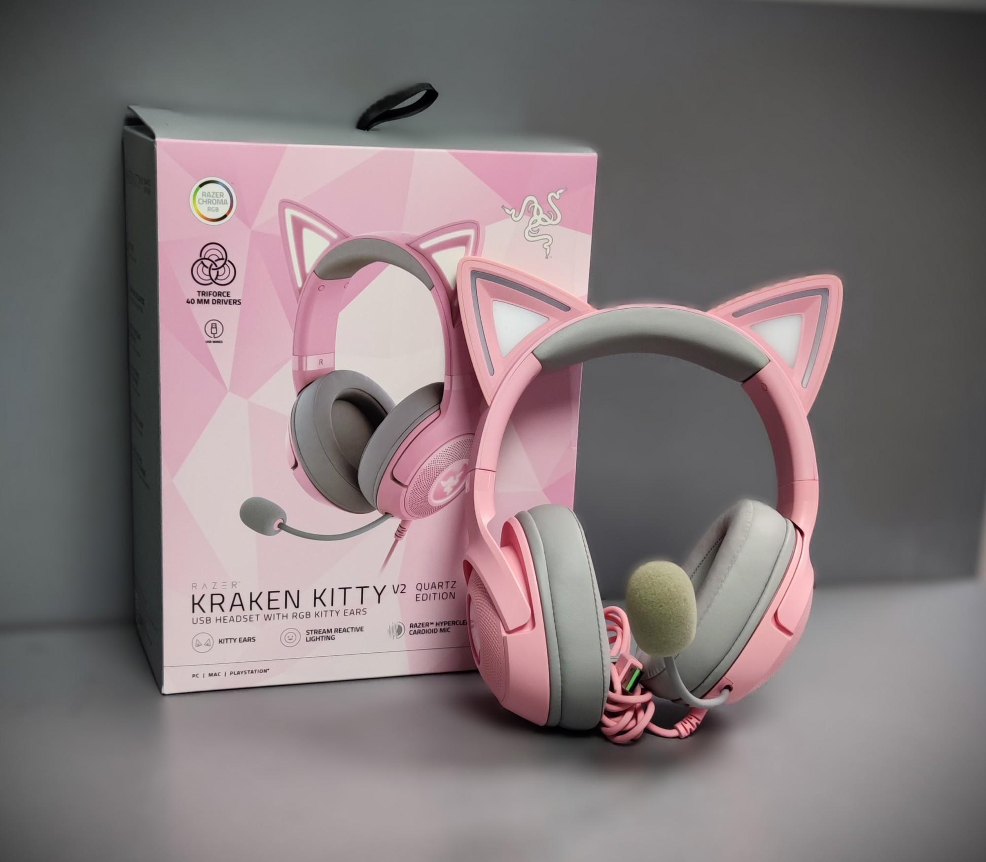 Tootefoto - Kõrvaklapid Razer Kraken Kitty V2 Quartz Edition