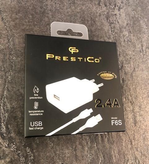 Tootefoto - Laadija PRESTICO F6S 2,4A + micro USB