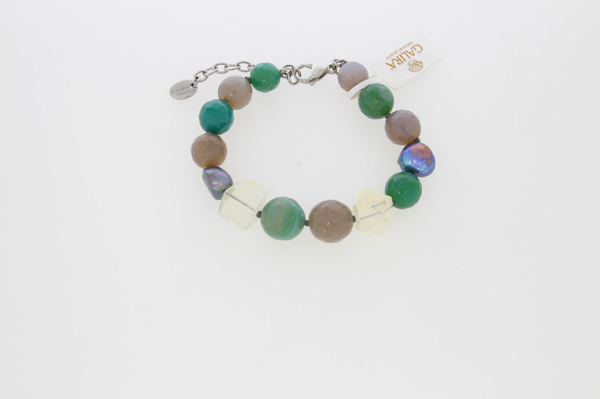 Tootefoto - Käekett Gaura pärlid + Ahhaat