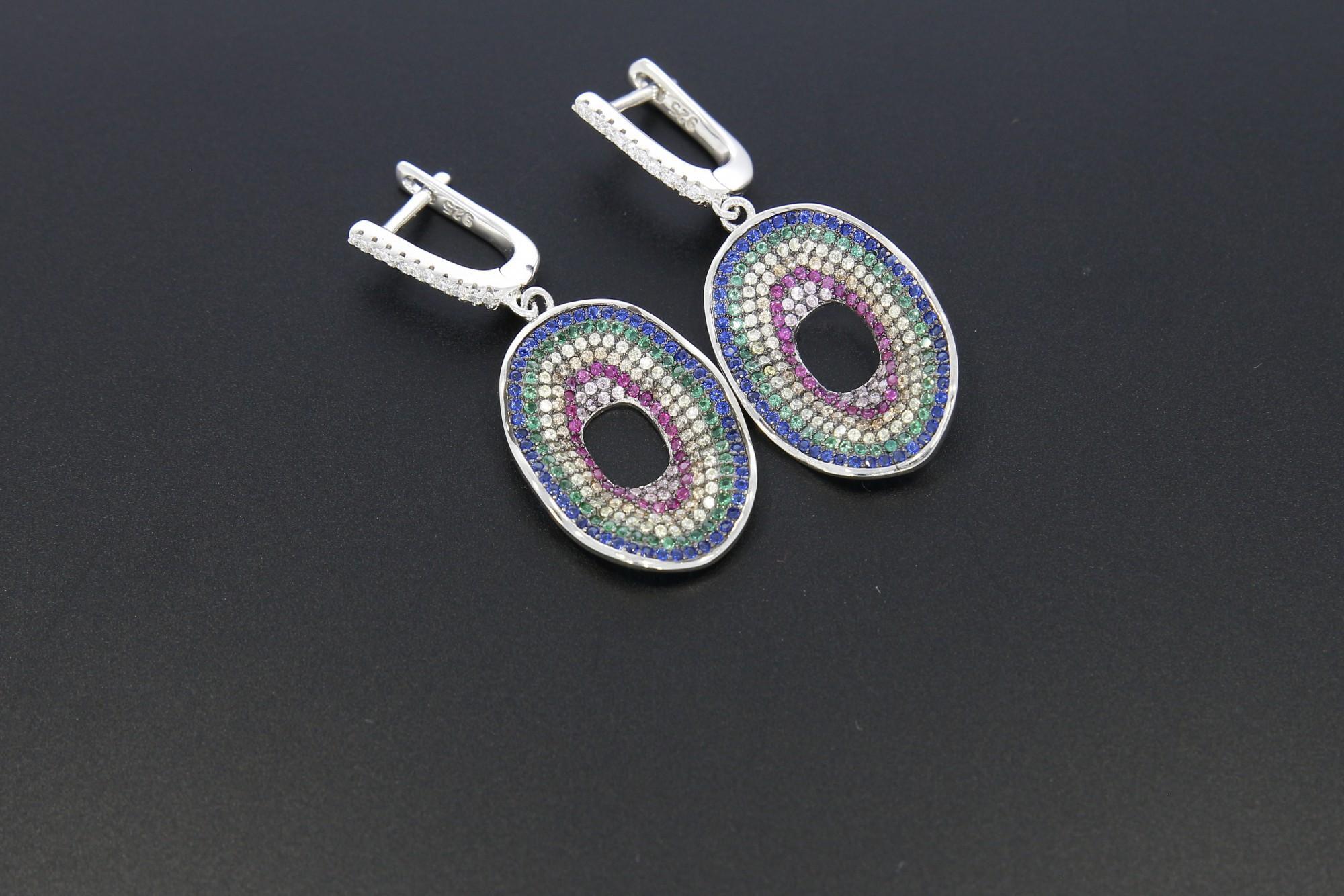 Tootefoto - Hõbekõrvarõngad 925* Tsirkoonid Deva Jewelry